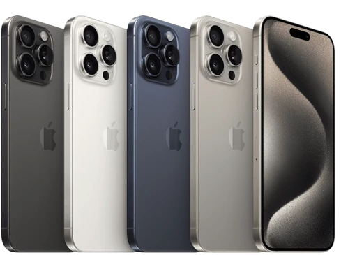 Vários iPhones enfileirados